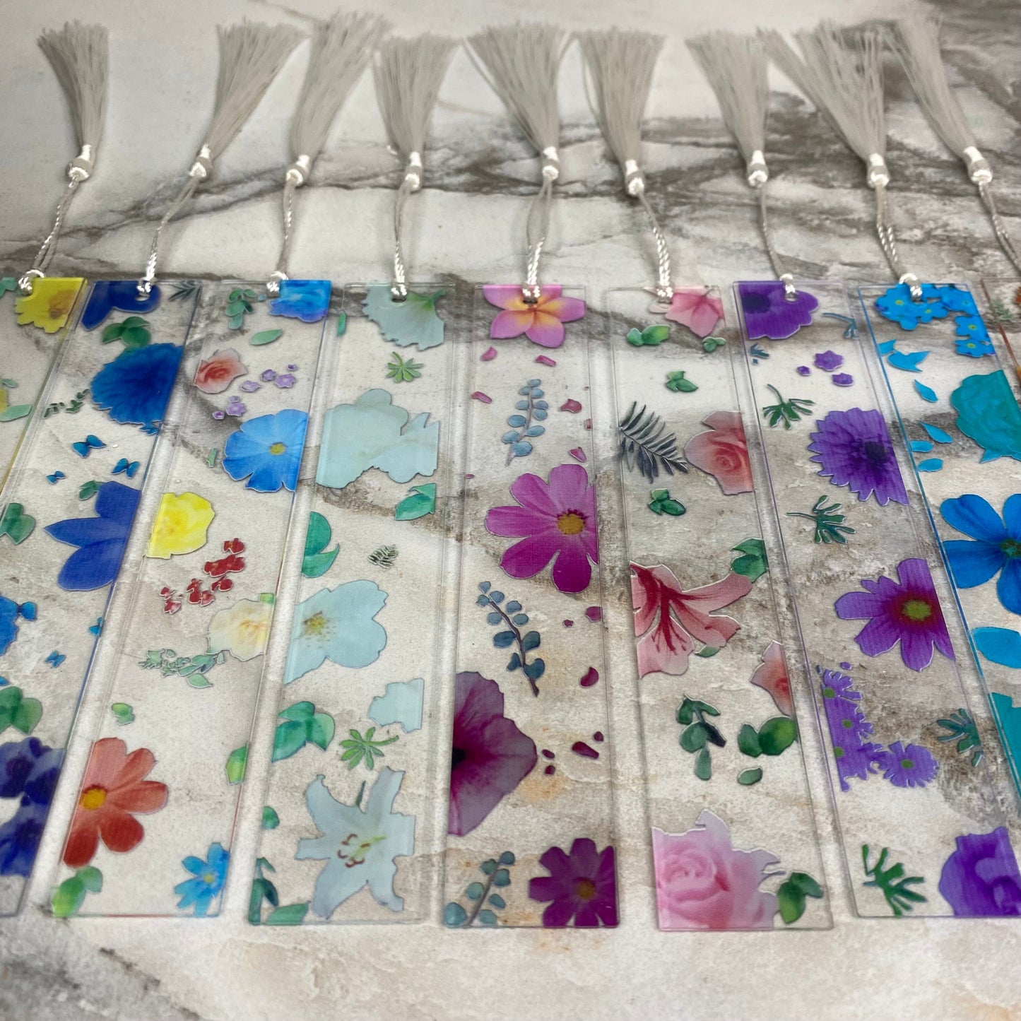 Bookmark - Acrylic Floral Design With Tassel