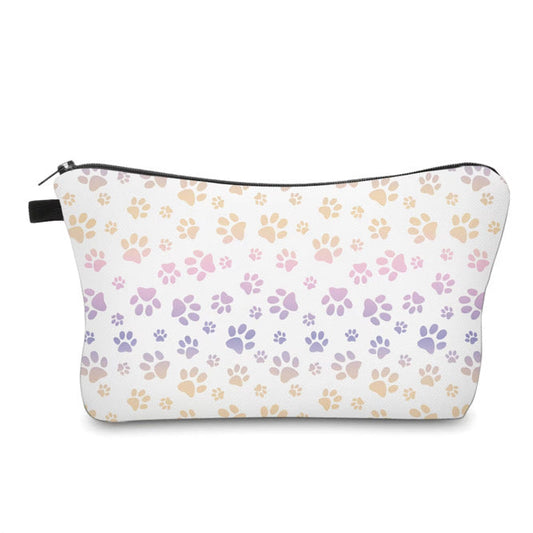 Pouch - Paw Dog Cat Pink Purple on White