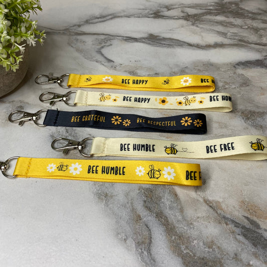 Wrist Lanyard with Keychain Clasp - Bee