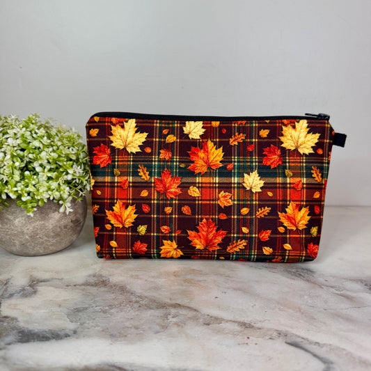 Pouch - Halloween Fall - Plaid Leaves