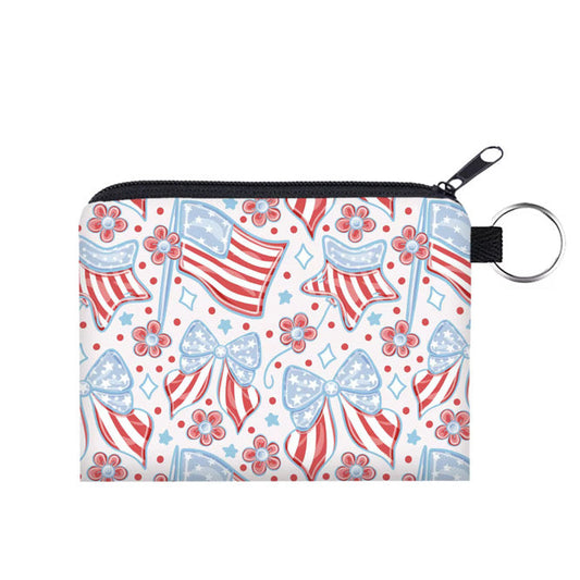 Mini Pouch - 4th Of July - Flag Bow Star