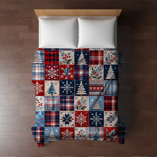 Blanket Christmas - Quilted Plaid Snowflake Tree - PREORDER