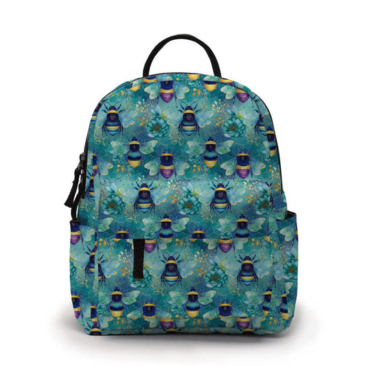 Mini Backpack - Teal Floral Bee