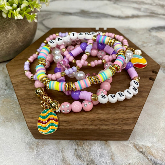 Bracelet - Clay + Bead - Easter Mix #3
