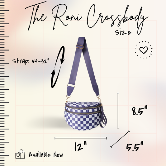 The Roni Nylon Crossbody - Checkered Beige
