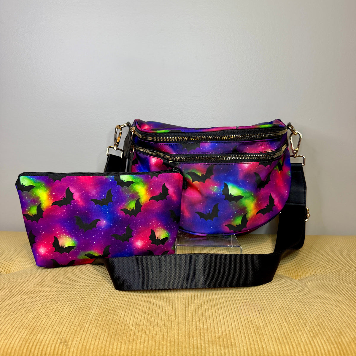 Bundled Set - Roni & Pouch - Halloween Fall Galaxy Bat