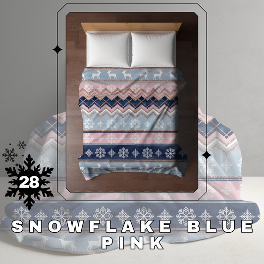 Blanket Christmas - Snowflake Blue Pink - PREORDER