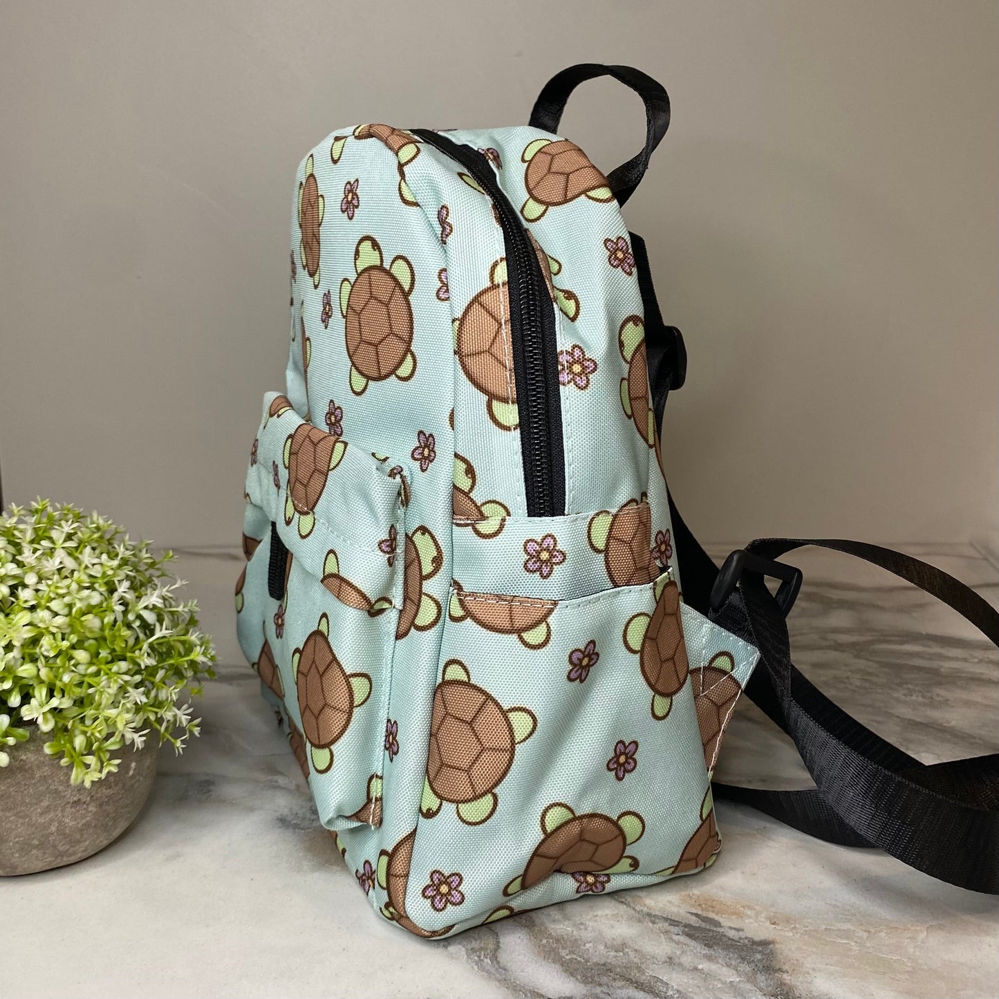 Mini Backpack - Mint Turtle