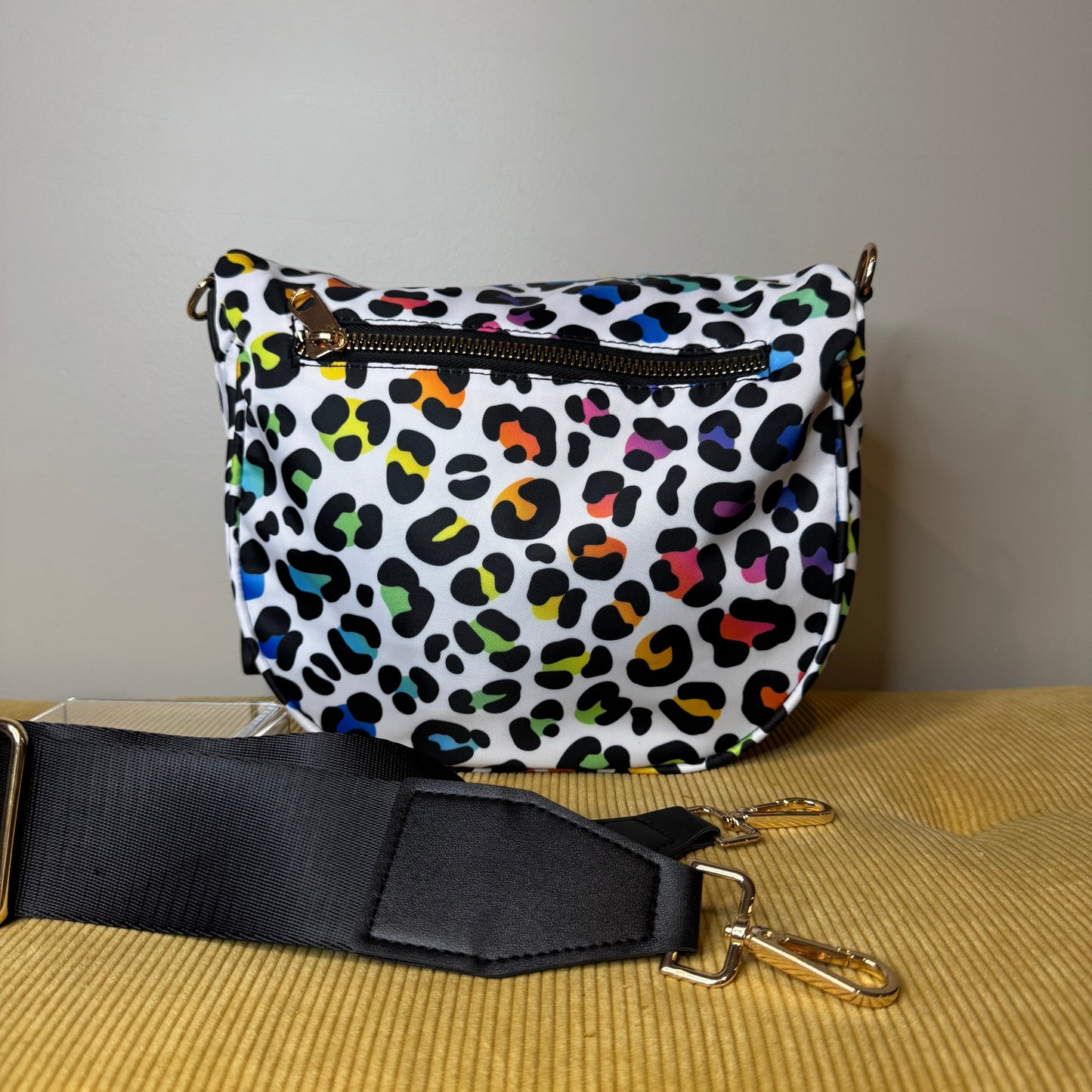 The Roni Nylon Crossbody - Rainbow Animal Print - PREORDER