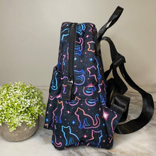 Load image into Gallery viewer, Mini Backpack - Cat Neon Outline
