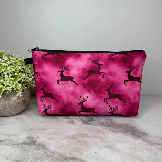 Pouch - Christmas - Reindeer Maroon