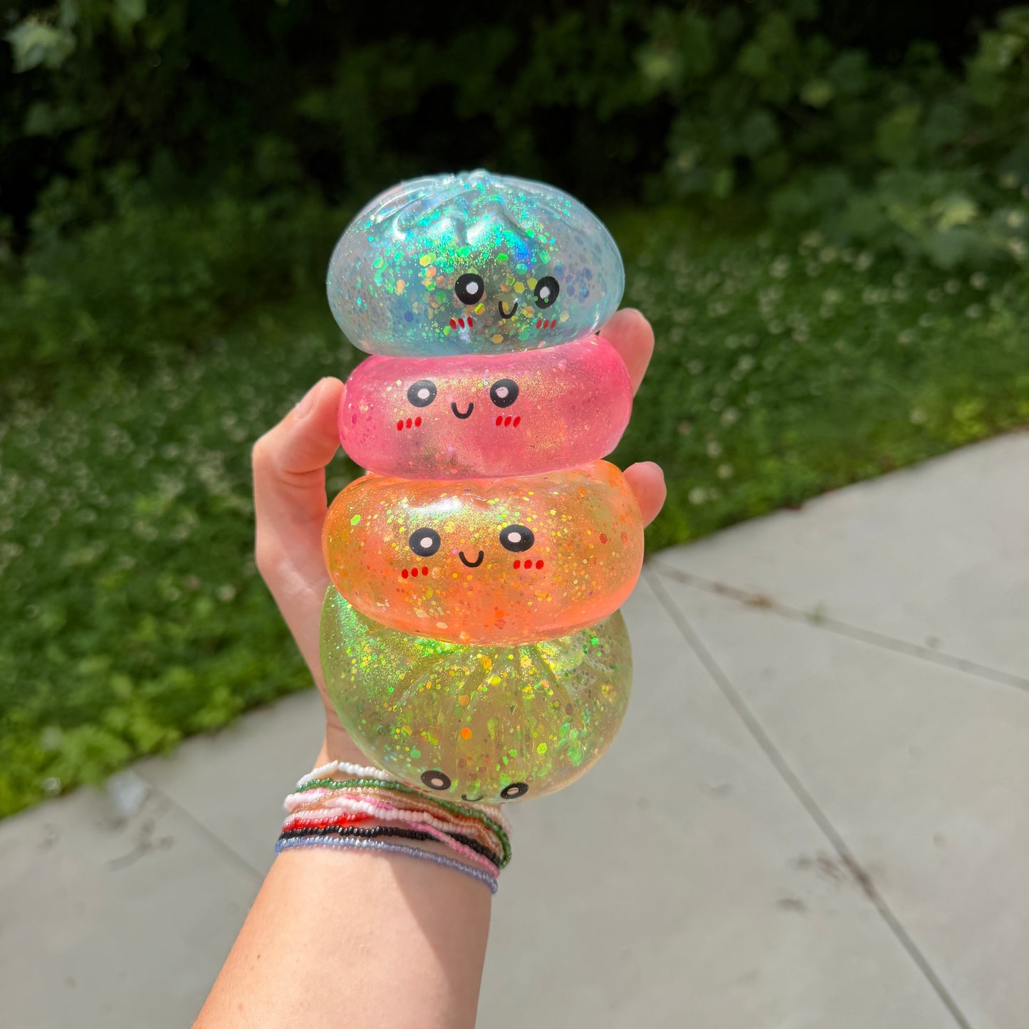 Squishy Toy - Viral Dumpling, Slow Rise Glitter #2 - Green