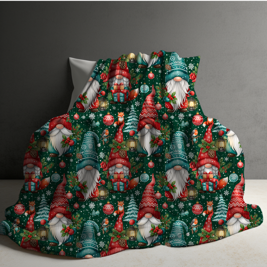 Blanket Christmas - Green Gnomes - PREORDER