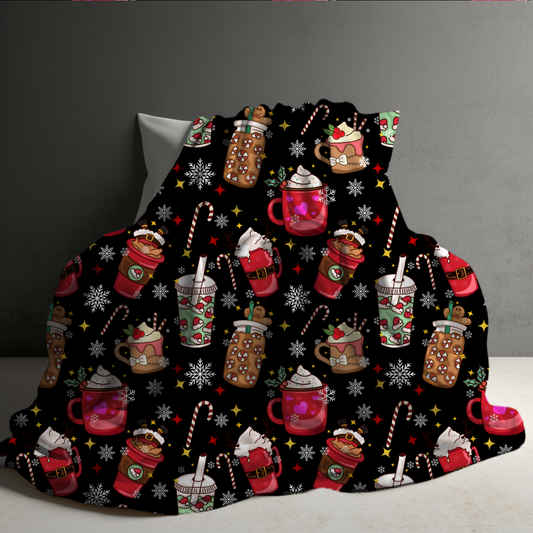 Blanket Christmas - Coffee & Candy Canes - PREORDER