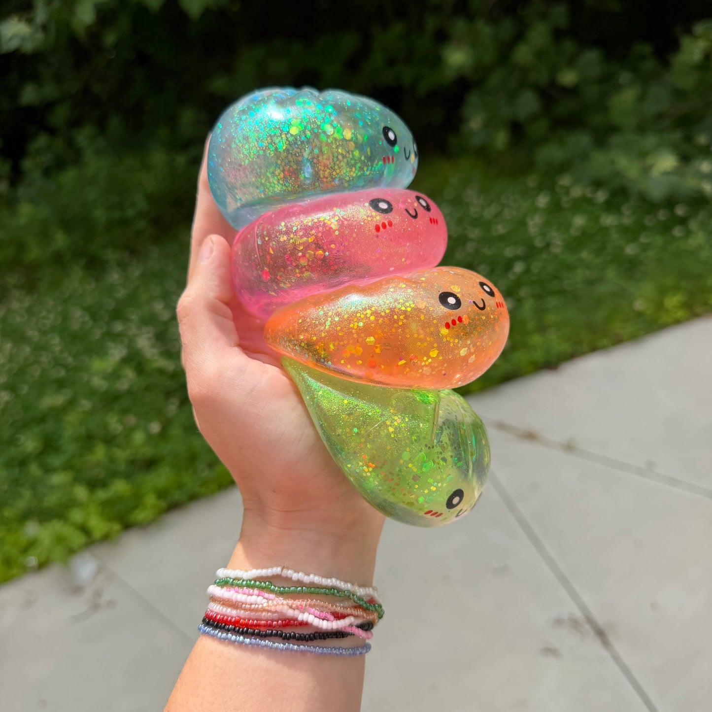 Squishy Toy - Viral Dumpling, Slow Rise Glitter #2 - Pink