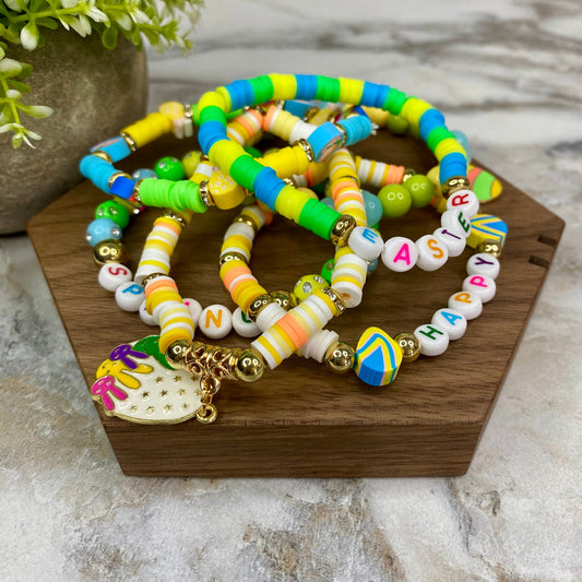 Bracelet - Clay + Bead - Easter Mix #8