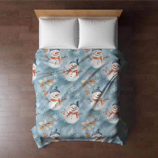 Blanket Christmas - Snowman Orange Blue - PREORDER