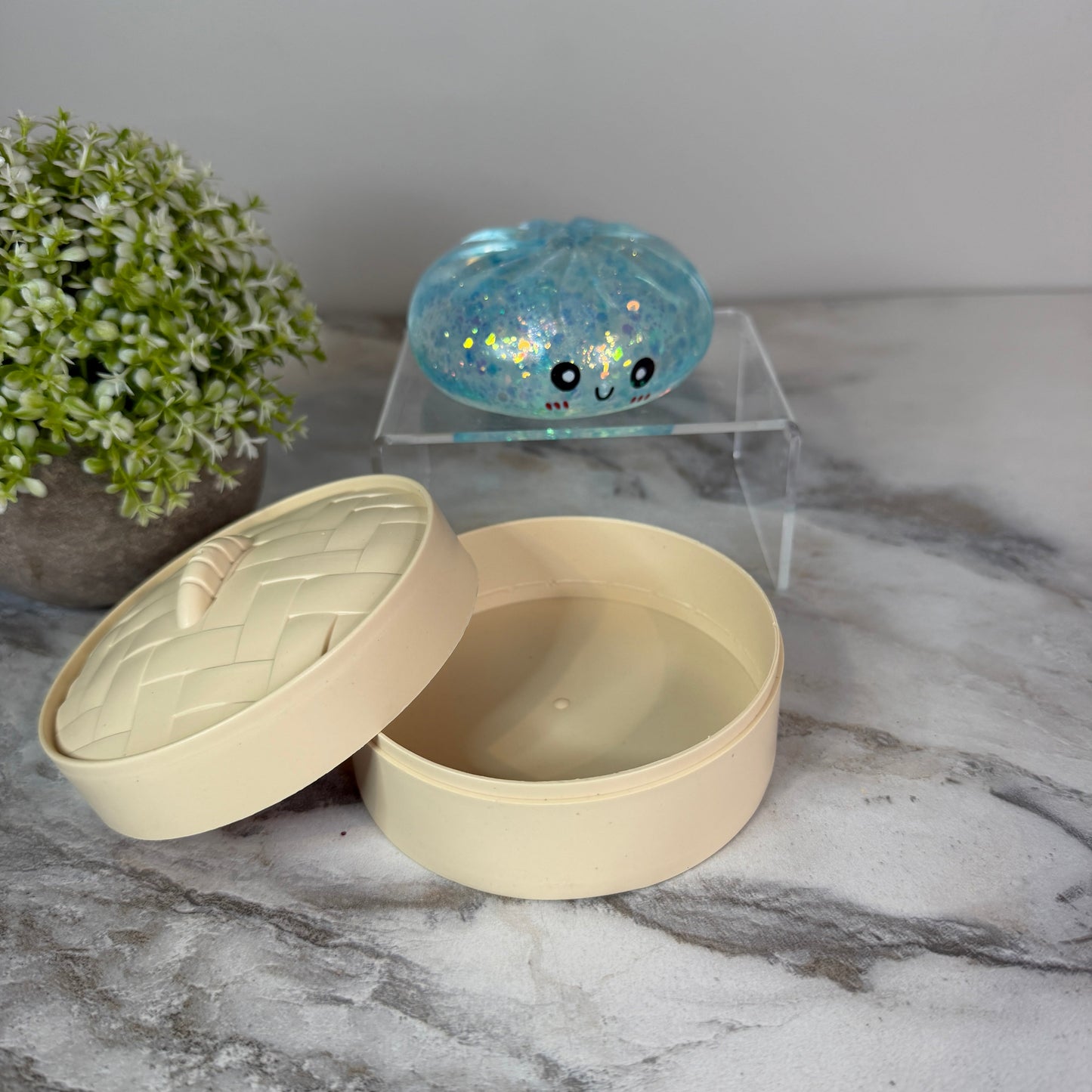 Squishy Toy - Viral Dumpling, Slow Rise Glitter #2 - Blue