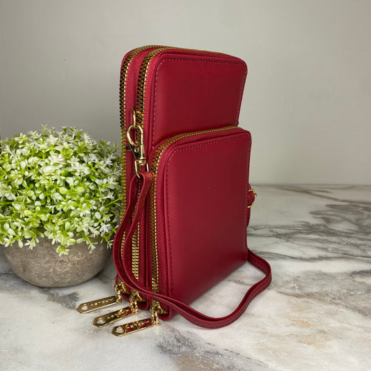 Ivy Crossbody Wallet + Purse - Red