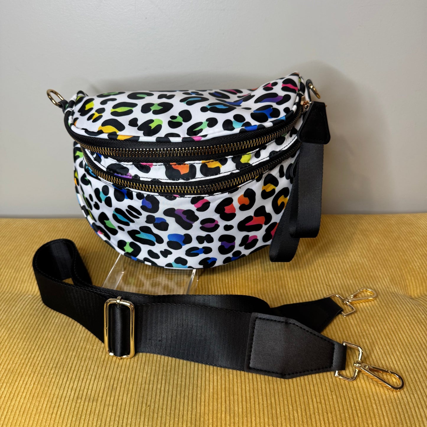 The Roni Nylon Crossbody - Rainbow Animal Print - PREORDER