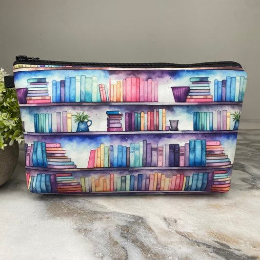 Pouch - Watercolor Book Shelves