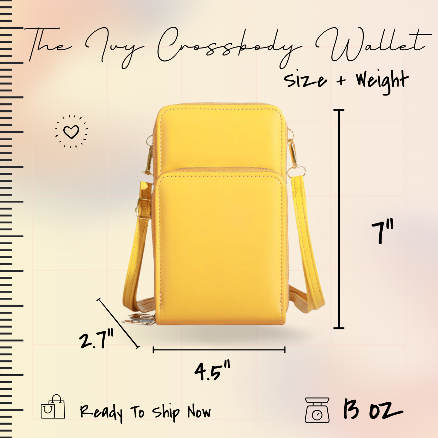 Ivy Crossbody Wallet + Purse - Grey