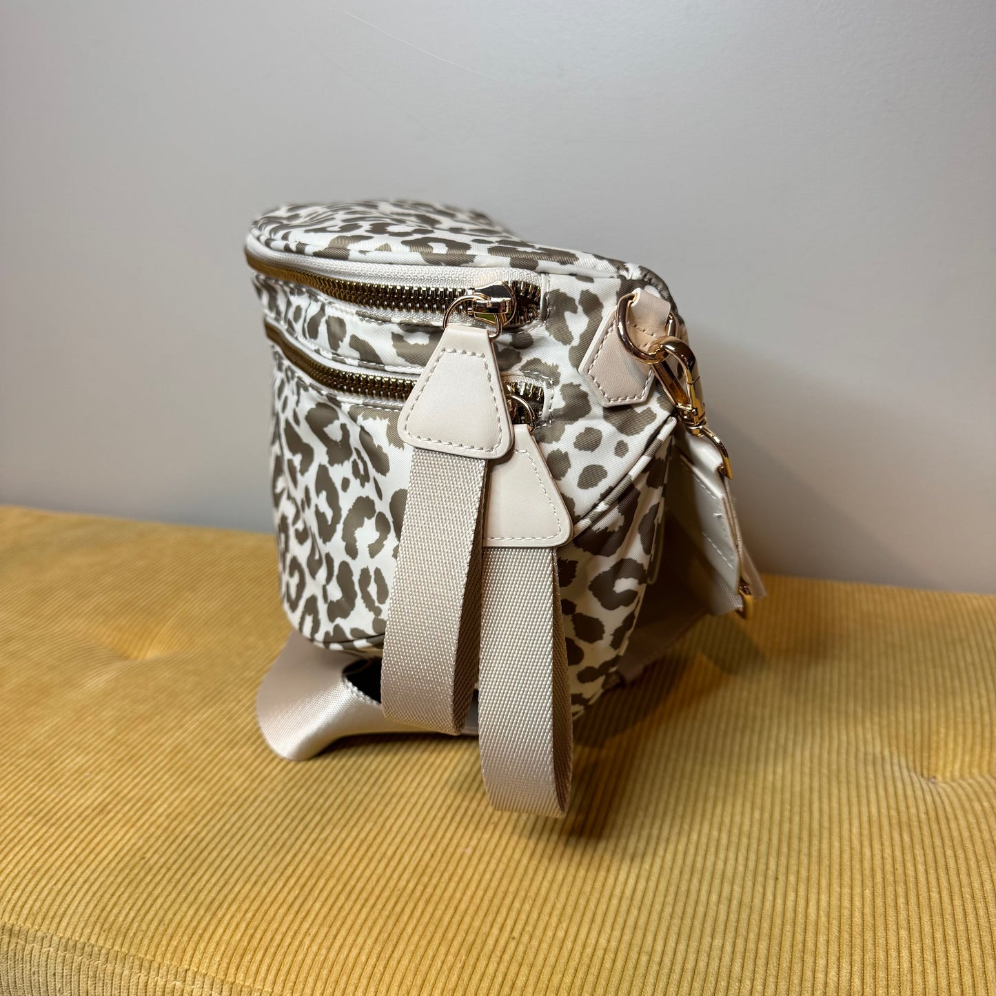 The Roni Nylon Crossbody - Animal Print Beige