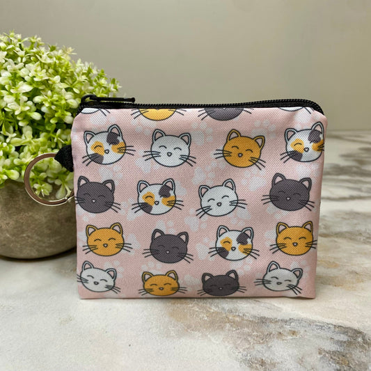 Mini Pouch - Cat Paw on Pink