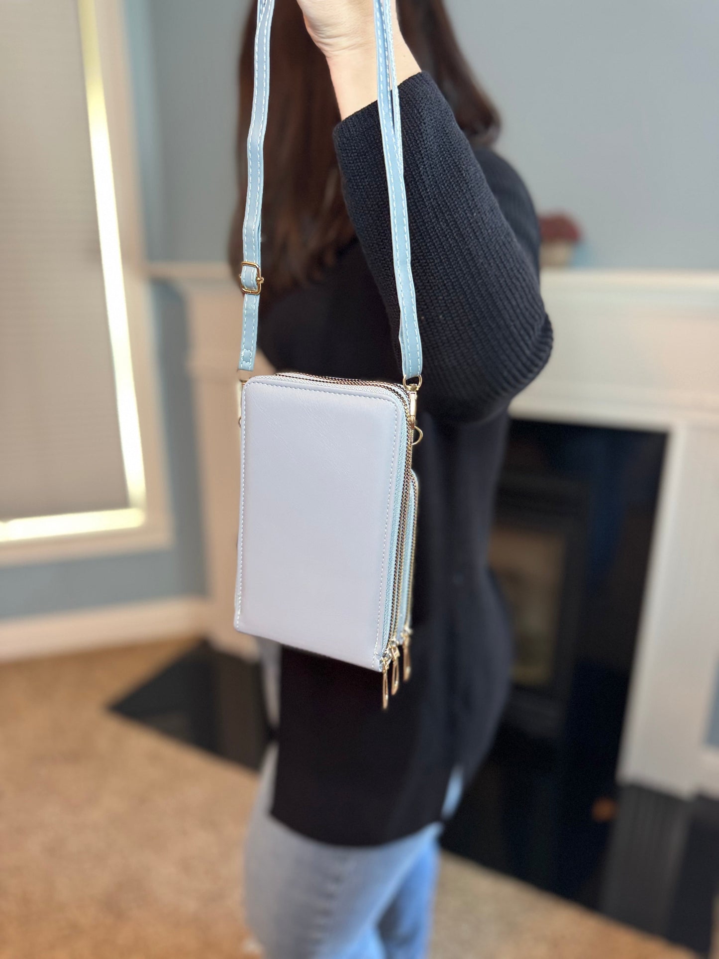 Ivy Crossbody Wallet + Purse - Sky Blue