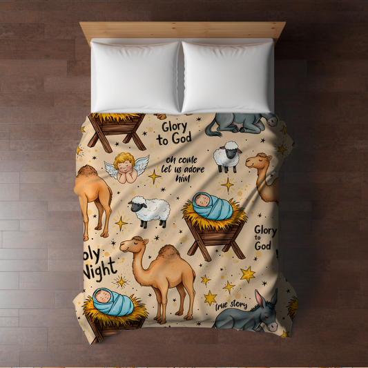 Blanket Christmas - Religious Jesus In The Manger - PREORDER