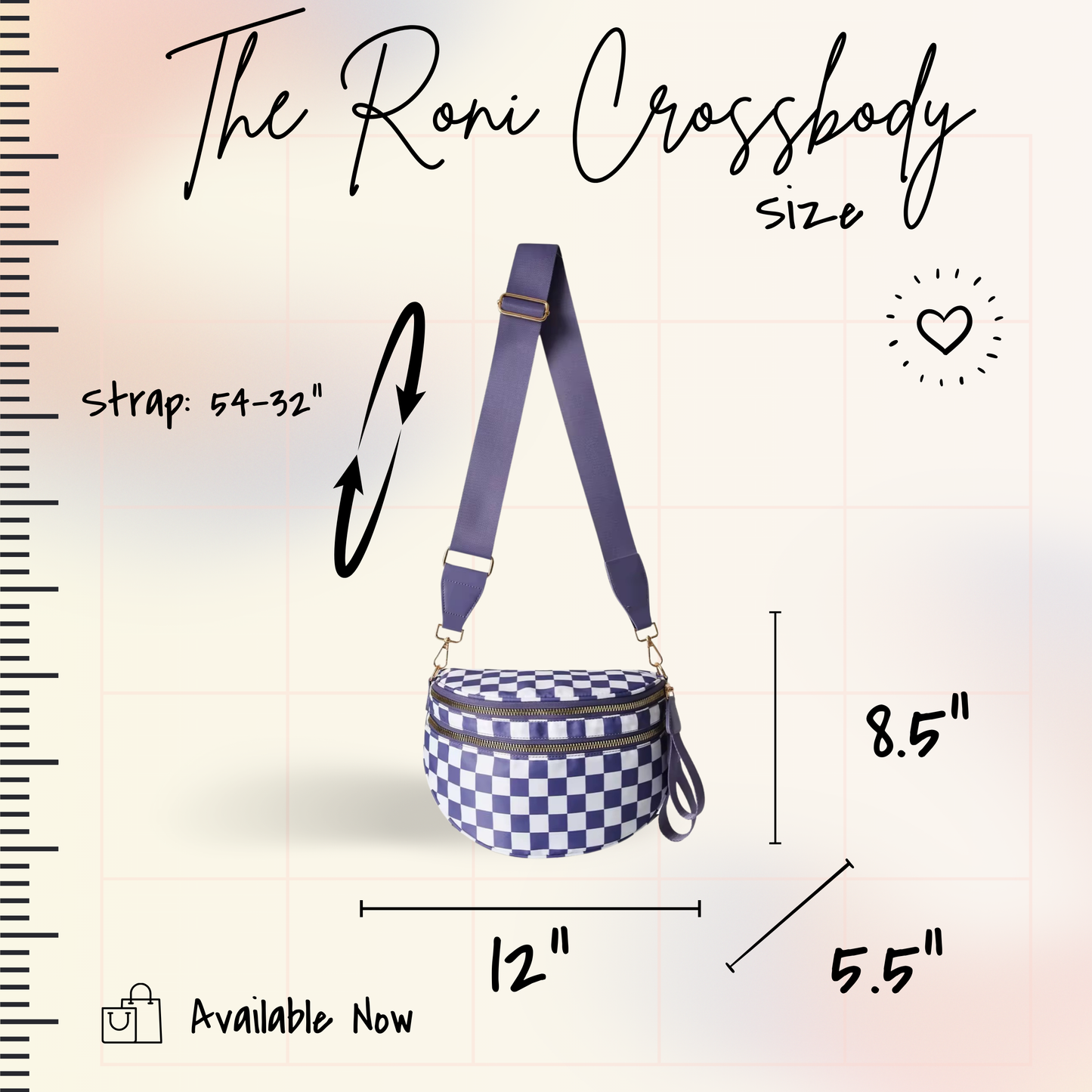 The Roni Nylon Crossbody - Checkered Colorful White