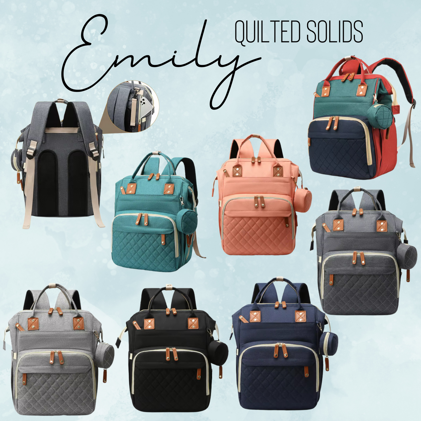 Emily Travel Bag - Quilted Solids