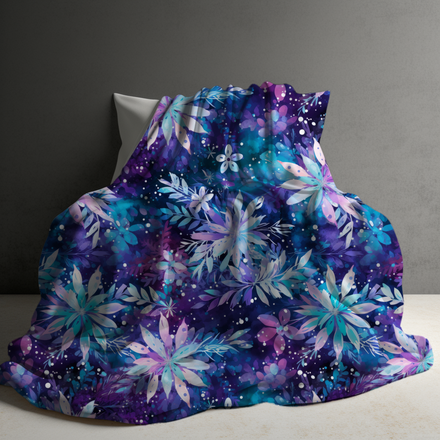 Blanket - Christmas - Blue Purple Snowflake