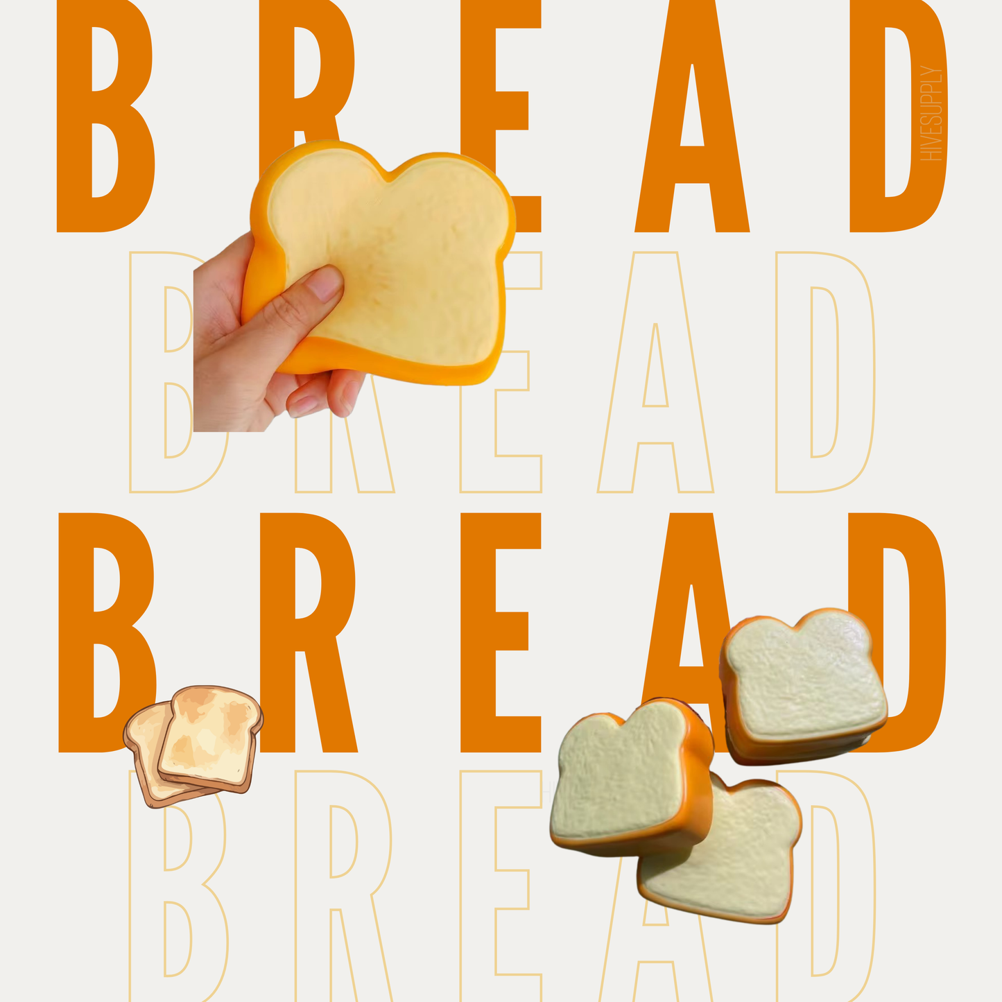 Stress Squishy Toy - Bread - PREORDER