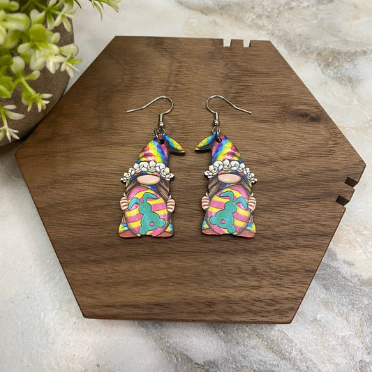Wood Dangle Earring - Easter - #9