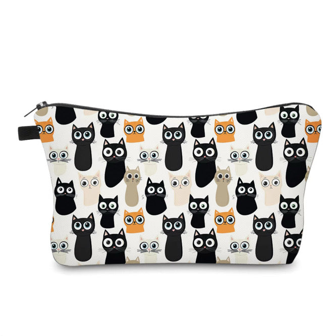 Pouch - Cats Orange Black Big Eyes