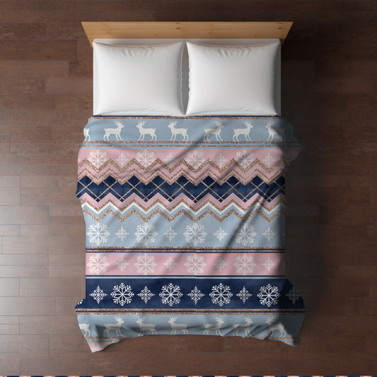 Blanket Christmas - Snowflake Blue Pink - PREORDER