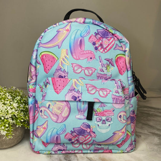 Mini Backpack - Halloween Fall - Skeleton Summer