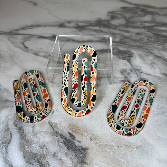 Jumbo Paperclip - Abstract Stones Brush Stroke