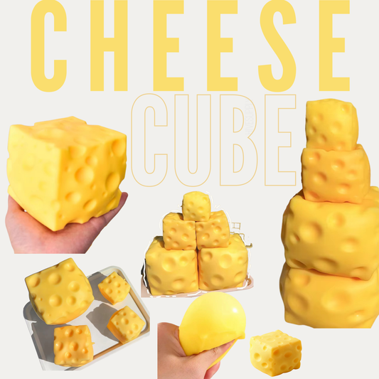 Stress Squishy Toy - Cheese Cube (3 Sizes!) - PREORDER