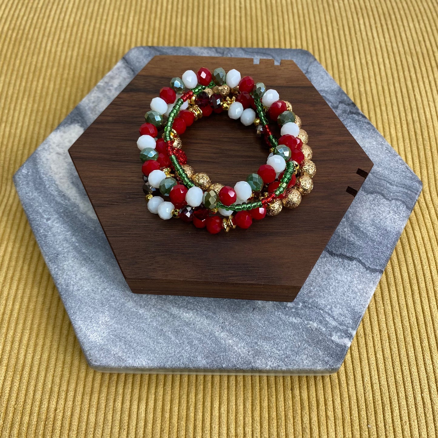 Bracelet Pack - Gold, Red, & Green Mini